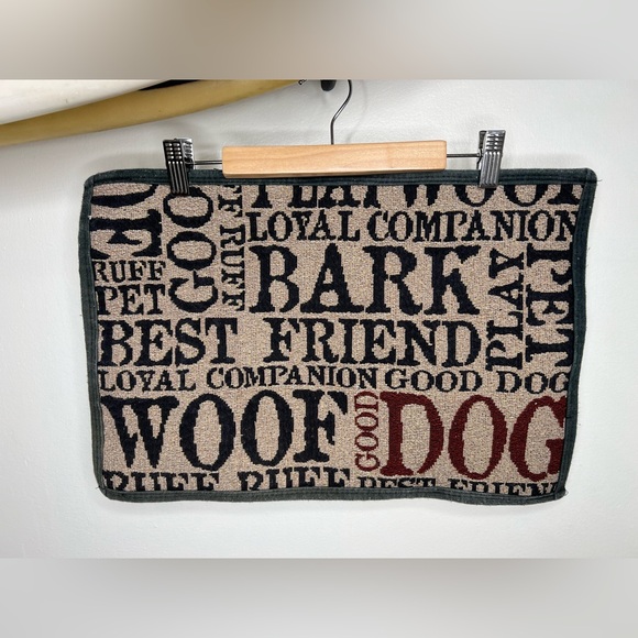 PB Paws & Co. Pet Collection Tapestry Pet Mats, Good Dog Taupe Pattern - Picture 1 of 4